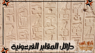 دلائل المقابر الفرعونية